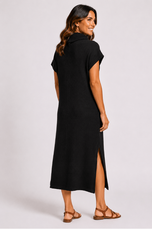 Vestido morcego midi heritage preto.